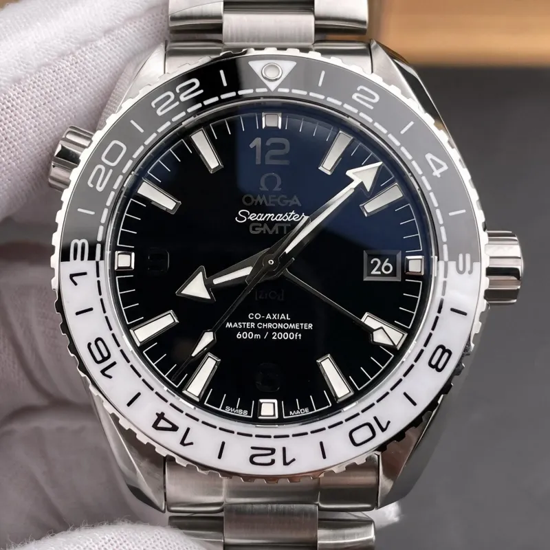 Omega Seamaster Planet Ocean GMT 215.30.44.22.01.001 Replica - Schwarzes Zifferblatt