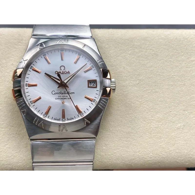 Omega Constellation 123.20.38.21.02.004 Replica - Silbernes Zifferblatt Edelstahl