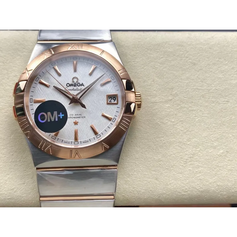 Omega Constellation 123.20.38.21.02.007 Replica - Silbernes Zifferblatt Edelstahl