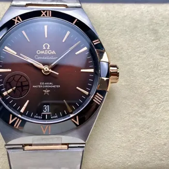 Omega Constellation 131.20.41.21.13.001 (TWO-TONE BRACELET VERSION) Replica - Rotes Zifferblatt