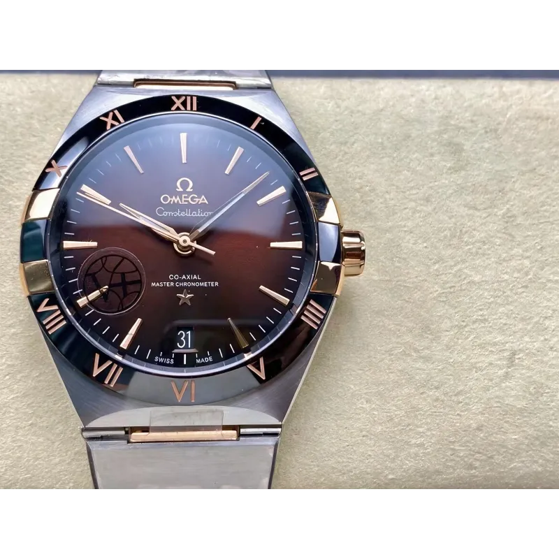 Omega Constellation 131.20.41.21.13.001 (TWO-TONE BRACELET VERSION) Replica - Rotes Zifferblatt