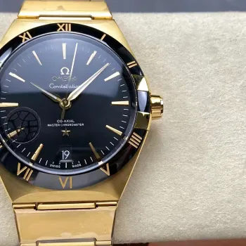 Omega Constellation 131.63.41.21.01.001 (YELLOW GOLD BRACELET) Replica - Schwarzes Zifferblatt