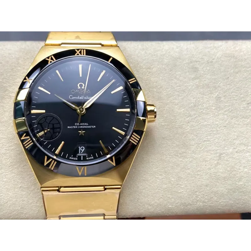 Omega Constellation 131.63.41.21.01.001 (YELLOW GOLD BRACELET) Replica - Schwarzes Zifferblatt