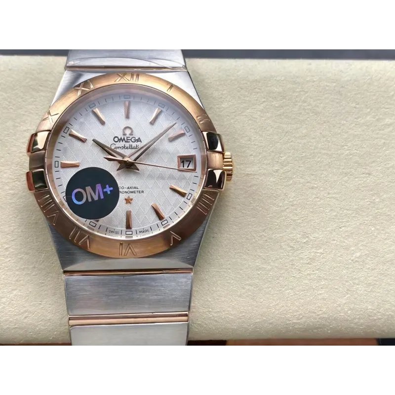 Omega Constellation 123.20.38.21.02.008 Replica - Silbernes Zifferblatt Edelstahl