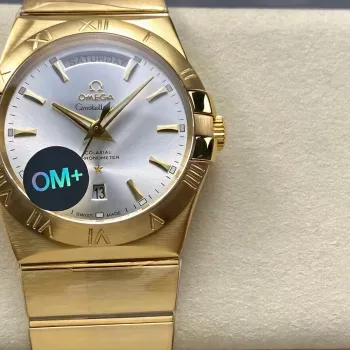 Omega Constellation 123.50.38.22.02.002 Replica - Silbernes Zifferblatt Geriffelte Luenette