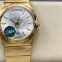 Omega Constellation 123.50.38.22.02.002 Replica - Silbernes Zifferblatt Geriffelte Luenette