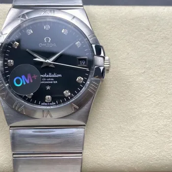 Omega Constellation 123.10.38.21.51.001 Replica - Schwarzes Zifferblatt Edelstahl