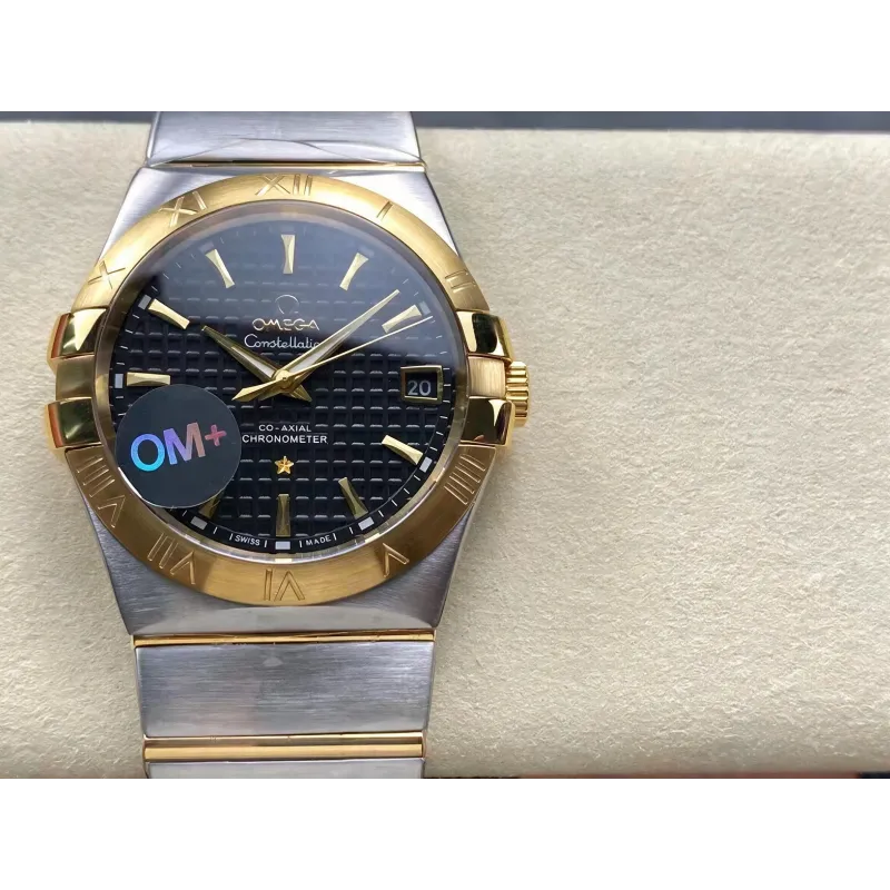 Omega Constellation 123.20.38.21.01.002 Replica - Schwarzes Zifferblatt Edelstahl