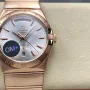 Omega Constellation 123.50.38.22.02.001 Replica - Silbernes Zifferblatt Geriffelte Luenette