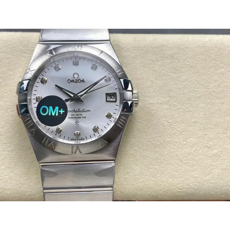 Omega Constellation 123.10.38.21.52.001 Replica - Silbernes Zifferblatt Edelstahl