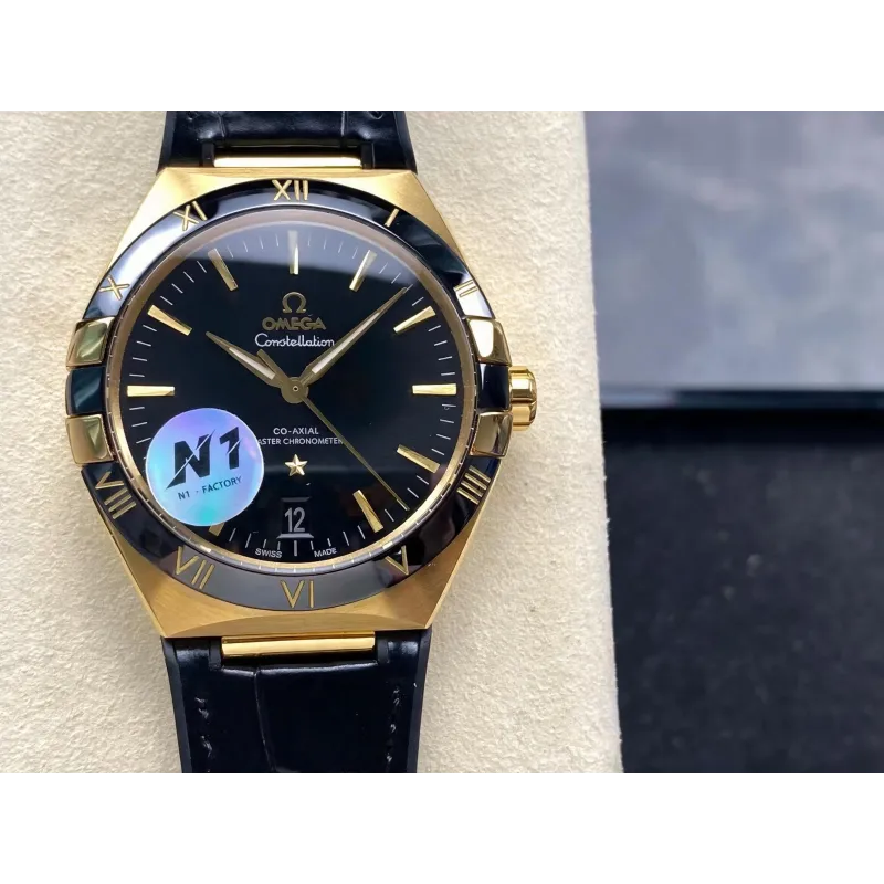 Omega Constellation 131.63.41.21.01.001 Replica - Schwarzes Zifferblatt Bicolor