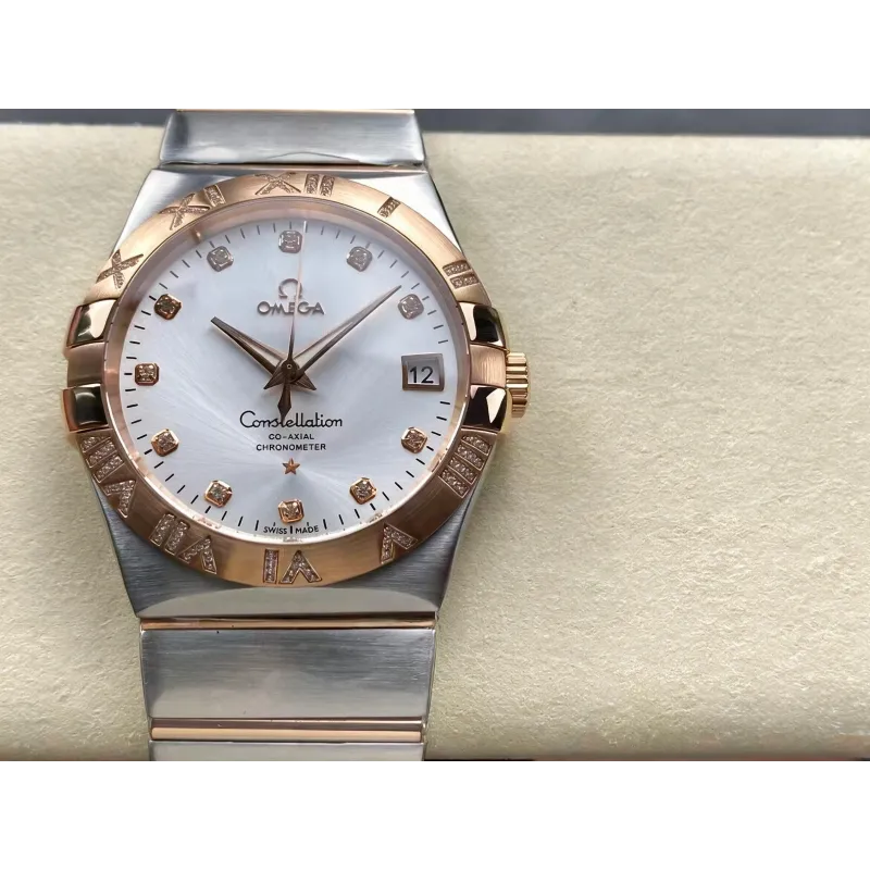 Omega Constellation 123.25.38.21.52.003 Replica - Silbernes Zifferblatt Edelstahl