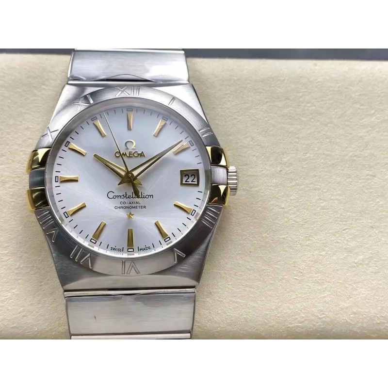 Omega Constellation 123.20.38.21.02.005 Replica - Silbernes Zifferblatt Edelstahl