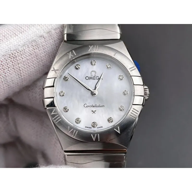 Omega Constellation Unisex 131.10.28.60.55.001 Replica - Perlmutt-Zifferblatt Geriffelte Luenette