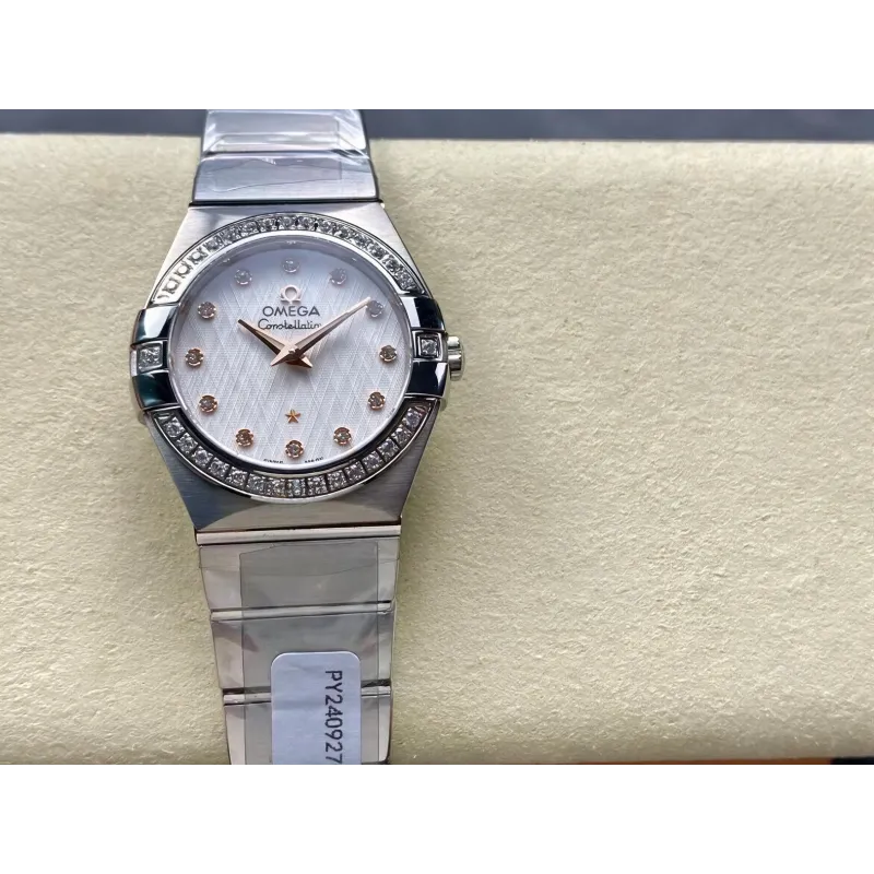 Omega Constellation Unisex 123.10.27.60.52.001 Replica - Silbernes Zifferblatt Edelstahl