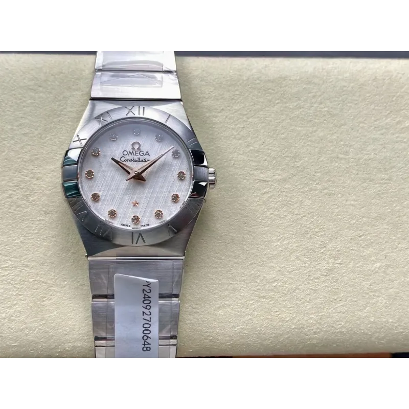 Omega Constellation Unisex 123.10.27.60.52.001 Replica - Silbernes Zifferblatt Edelstahl