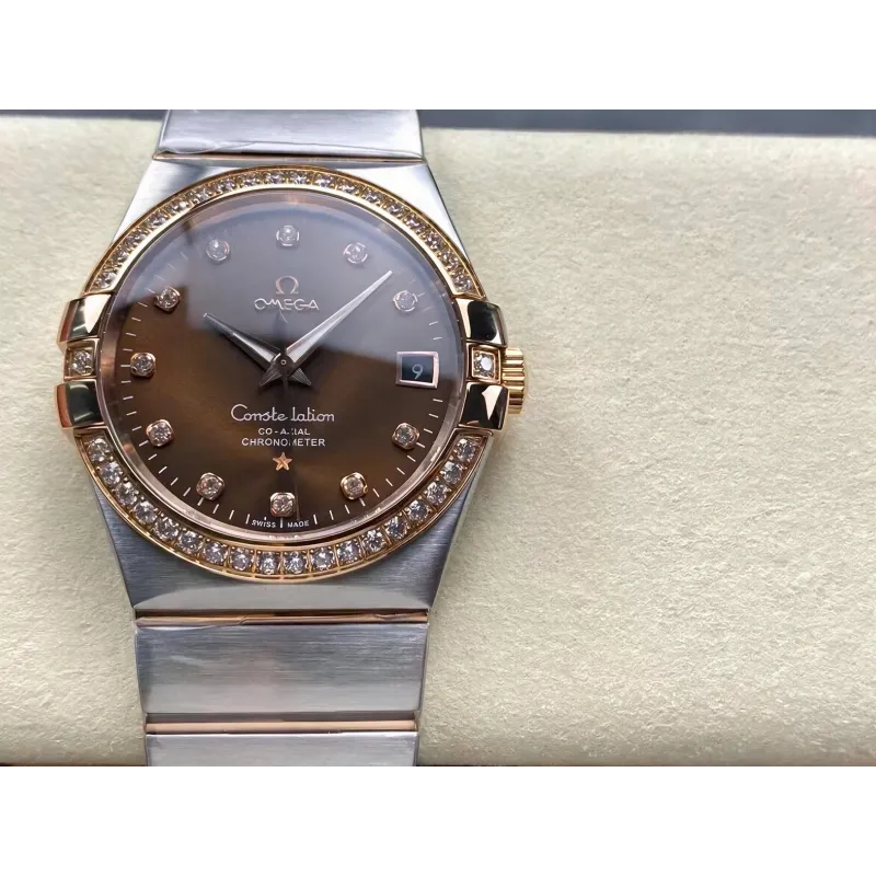 Omega Constellation 123.25.38.21.63.001 Replica - Braunes Zifferblatt Edelstahl