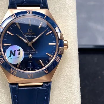 Omega Constellation 131.63.41.21.03.001 Replica - Blaues Zifferblatt Rosegold