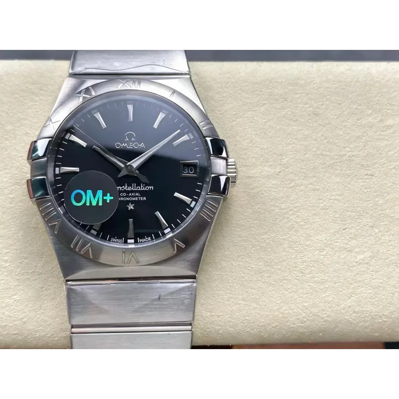 Omega Constellation 123.10.38.21.01.001 Replica - Schwarzes Zifferblatt Edelstahl