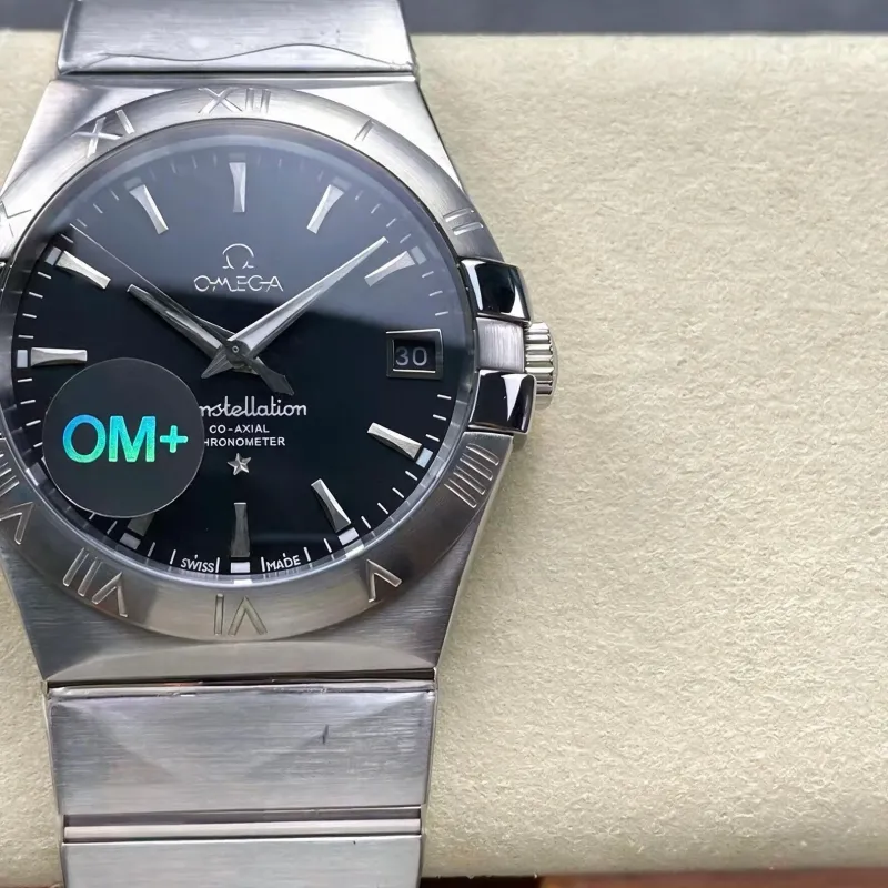 Omega Constellation 123.10.38.21.01.001 Replica - Schwarzes Zifferblatt Edelstahl