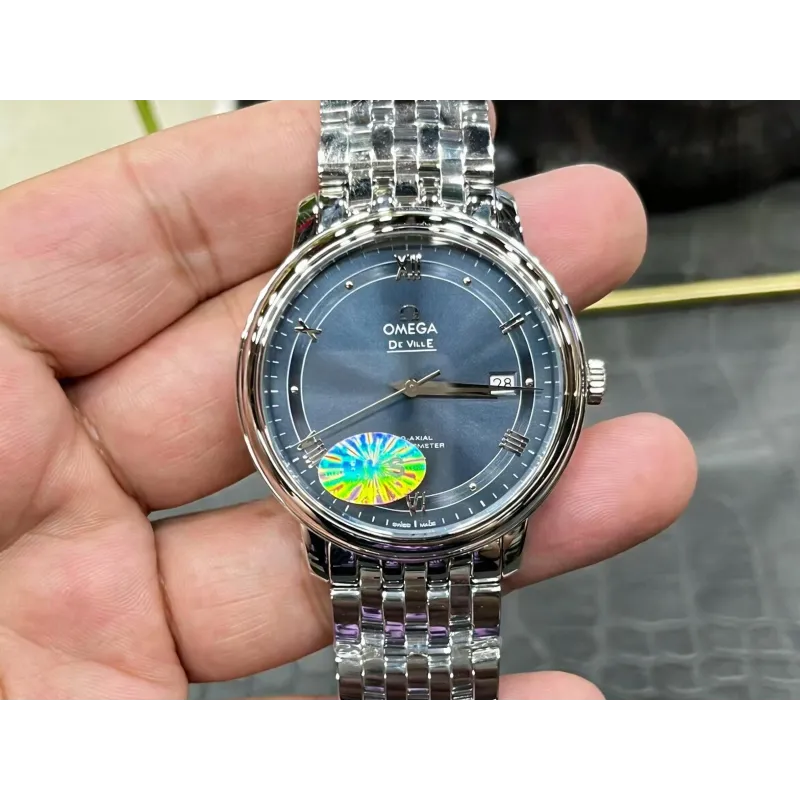 Omega De Ville 424.10.40.20.03.002 Replica - Blaues Zifferblatt Edelstahl
