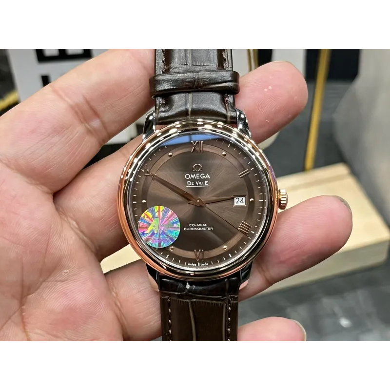 Omega De Ville 424.23.40.20.13.001 Replica - Braunes Zifferblatt Edelstahl