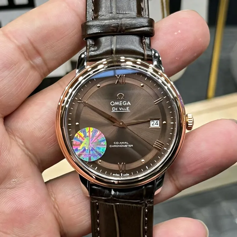 Omega De Ville 424.23.40.20.13.001 Replica - Braunes Zifferblatt Edelstahl