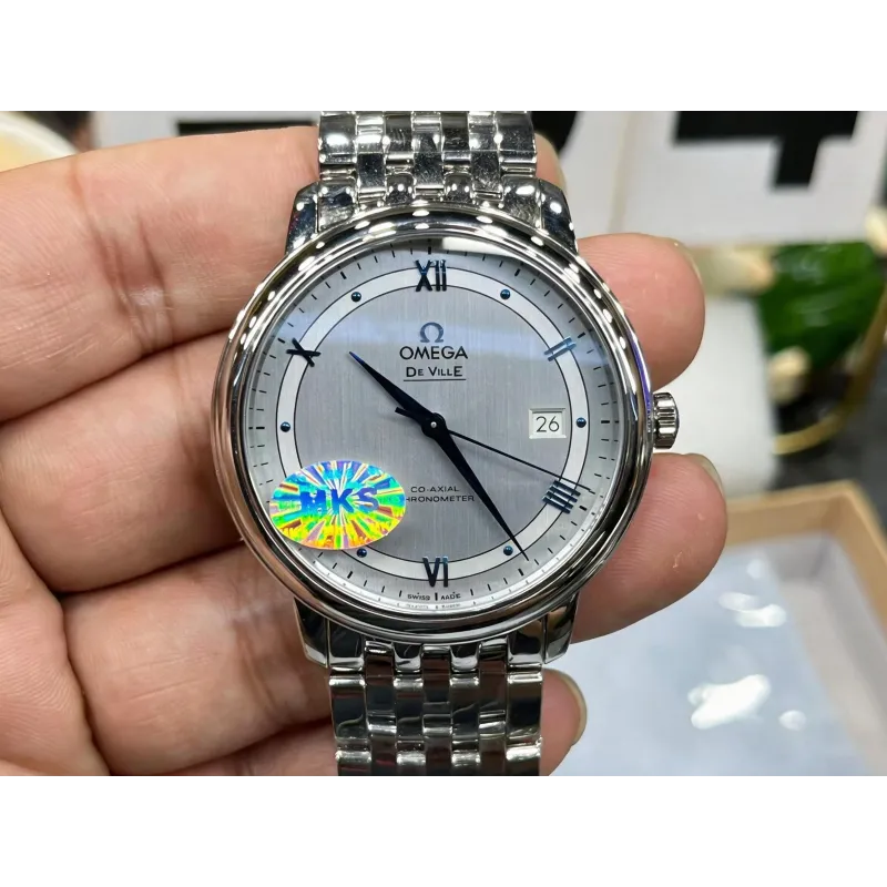 Omega De Ville 424.10.40.20.02.001 Replica - Silbernes Zifferblatt Edelstahl