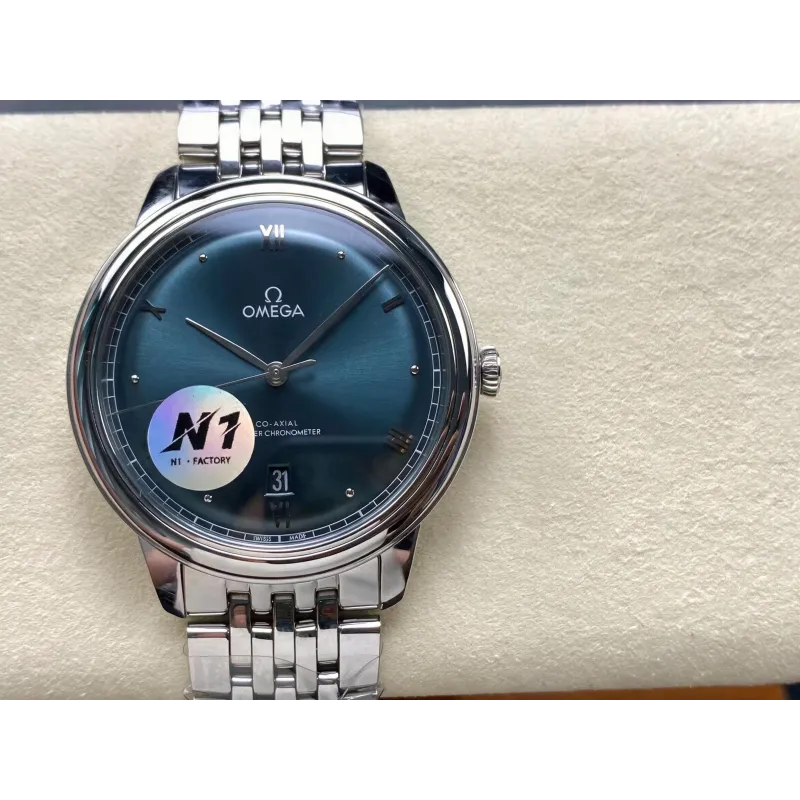 Omega De Ville 434.10.40.20.10.001 Replica - Gruenes Zifferblatt Edelstahl