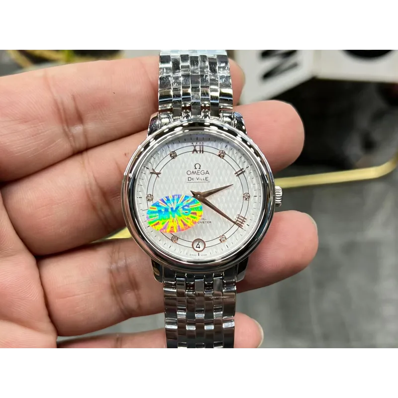 Omega De Ville Damen 424.10.33.20.52.001 Replica - Silbernes Zifferblatt Edelstahl