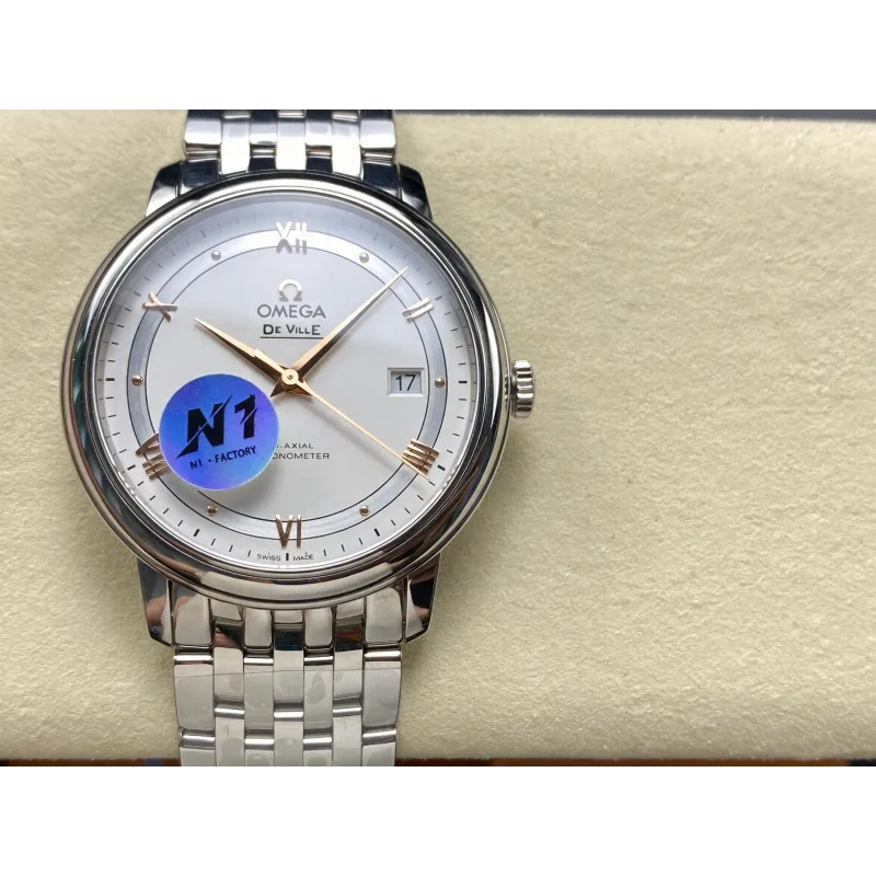 Omega De Ville 424.10.40.20.02.002 Replica - Silbernes Zifferblatt Edelstahl