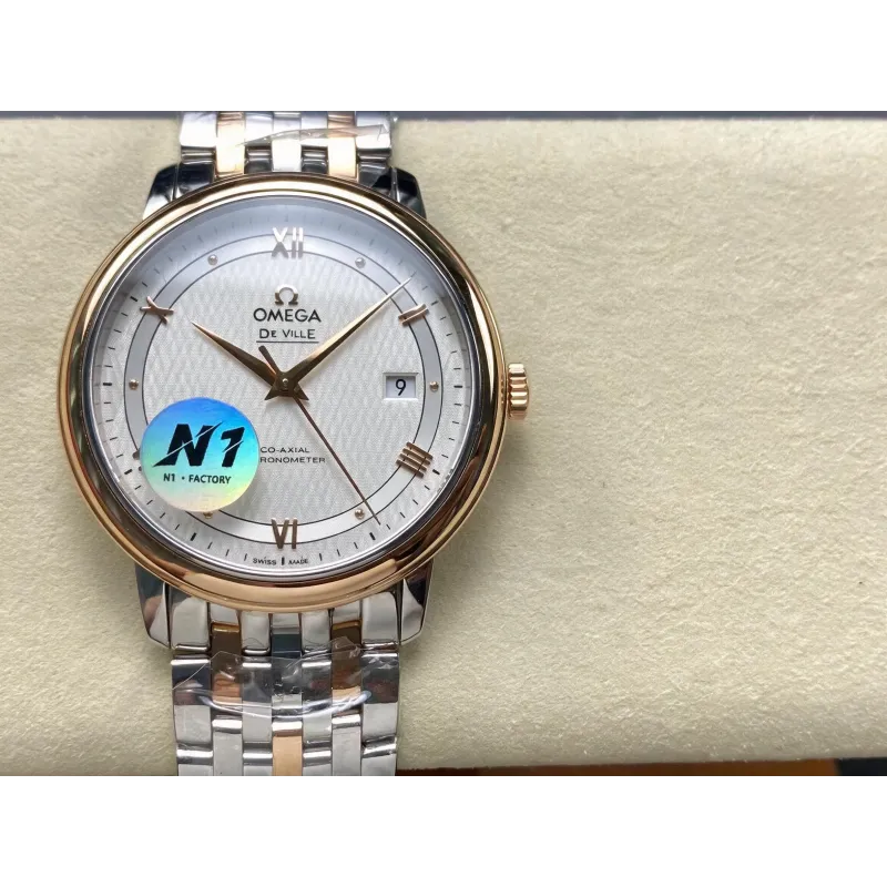 Omega De Ville 424.20.40.20.02.001 Replica - Silbernes Zifferblatt Edelstahl