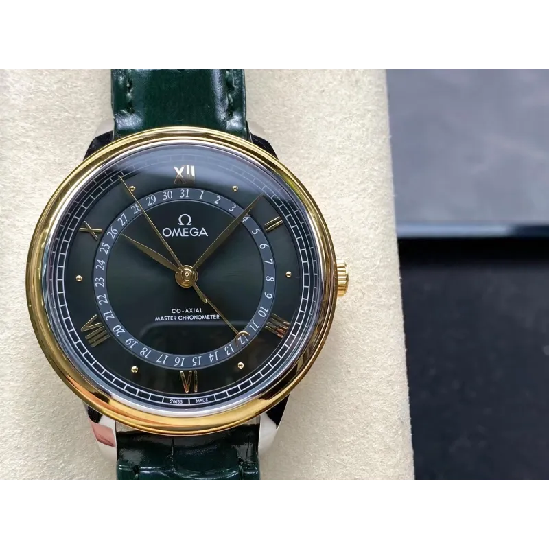 Omega De Ville 434.23.42.22.10.001 Replica - Gruenes Zifferblatt Edelstahl