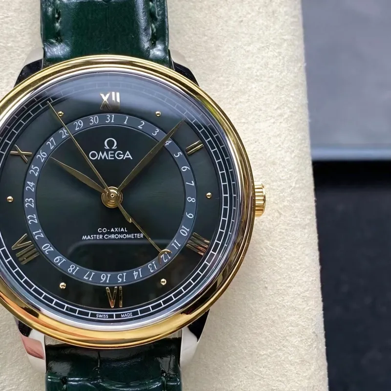 Omega De Ville 434.23.42.22.10.001 Replica - Gruenes Zifferblatt Edelstahl