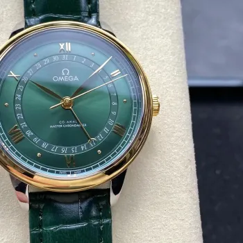 Omega De Ville 434.23.42.22.10.001 Replica - Gruenes Zifferblatt Edelstahl