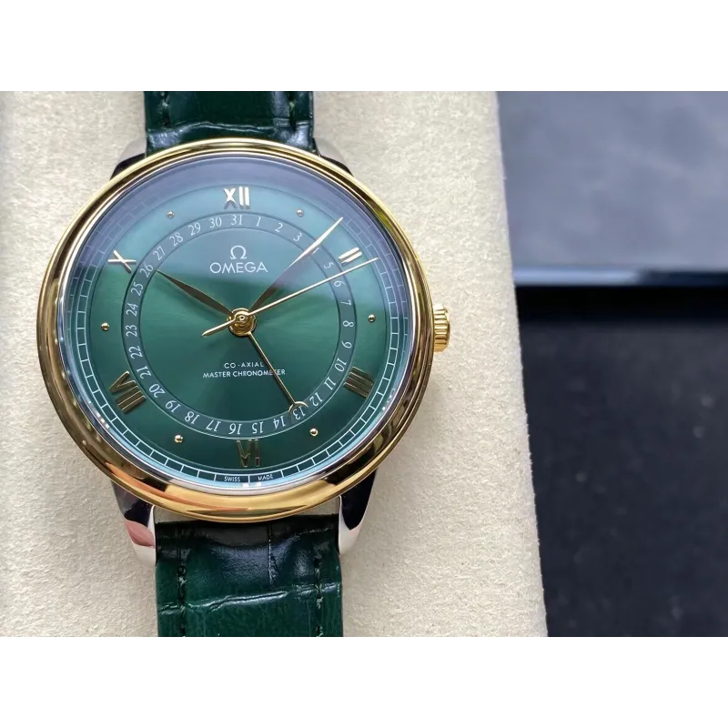Omega De Ville 434.23.42.22.10.001 Replica - Gruenes Zifferblatt Edelstahl