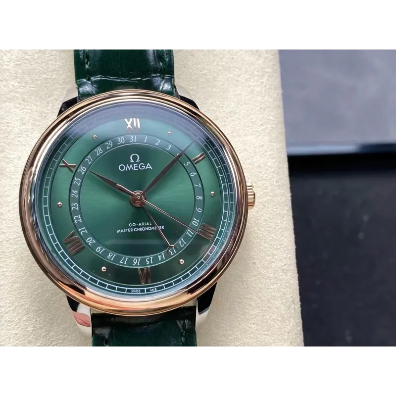 Omega De Ville 434.23.42.22.10.001 Replica - Gruenes Zifferblatt Edelstahl