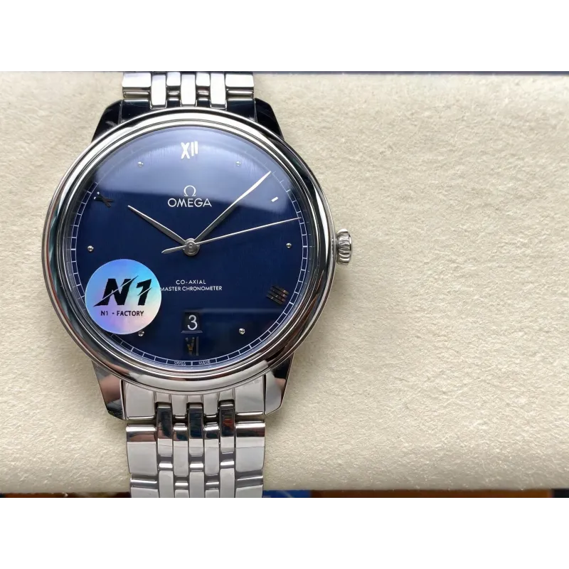 Omega De Ville 434.10.40.20.03.001 Replica - Blaues Zifferblatt Edelstahl