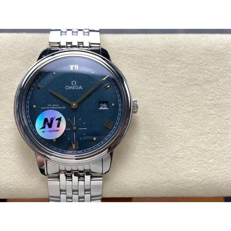 Omega De Ville 434.10.41.20.10.001 Replica - Gruenes Zifferblatt Edelstahl