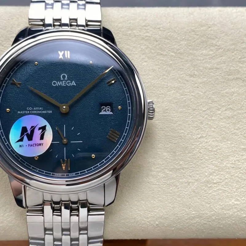 Omega De Ville 434.10.41.20.10.001 Replica - Gruenes Zifferblatt Edelstahl