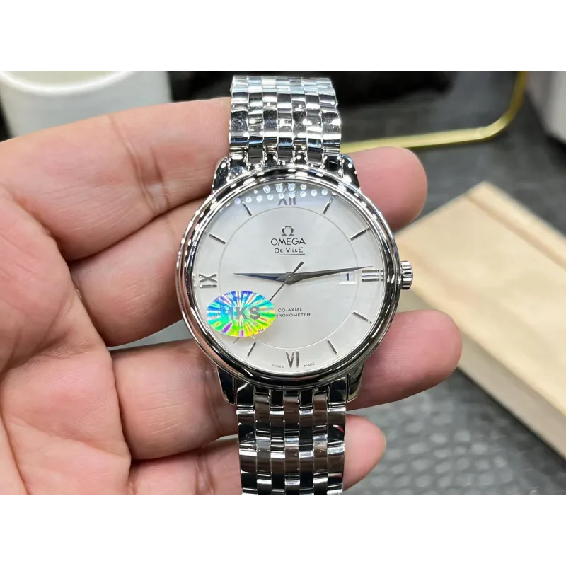 Omega De Ville 424.10.40.20.02.003 Replica - Silbernes Zifferblatt Edelstahl