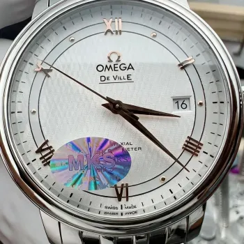 Omega De Ville 424.10.40.20.02.004 Replica - Silbernes Zifferblatt Edelstahl