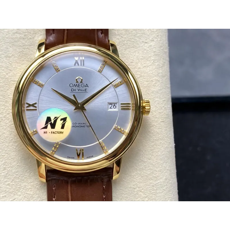 Omega De Ville 424.53.40.20.52.001 Replica - Silbernes Zifferblatt Bicolor