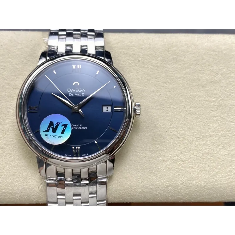 Omega De Ville 424.10.40.20.03.001 Replica - Blaues Zifferblatt Edelstahl