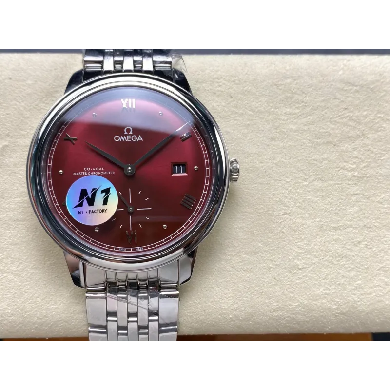 Omega De Ville 434.10.41.20.11.001 Replica - Rotes Zifferblatt Edelstahl