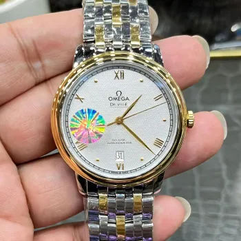 Omega De Ville 424.20.40.20.02.005 Replica - Silbernes Zifferblatt Bicolor