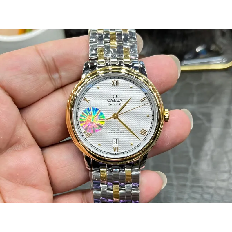 Omega De Ville 424.20.40.20.02.005 Replica - Silbernes Zifferblatt Bicolor
