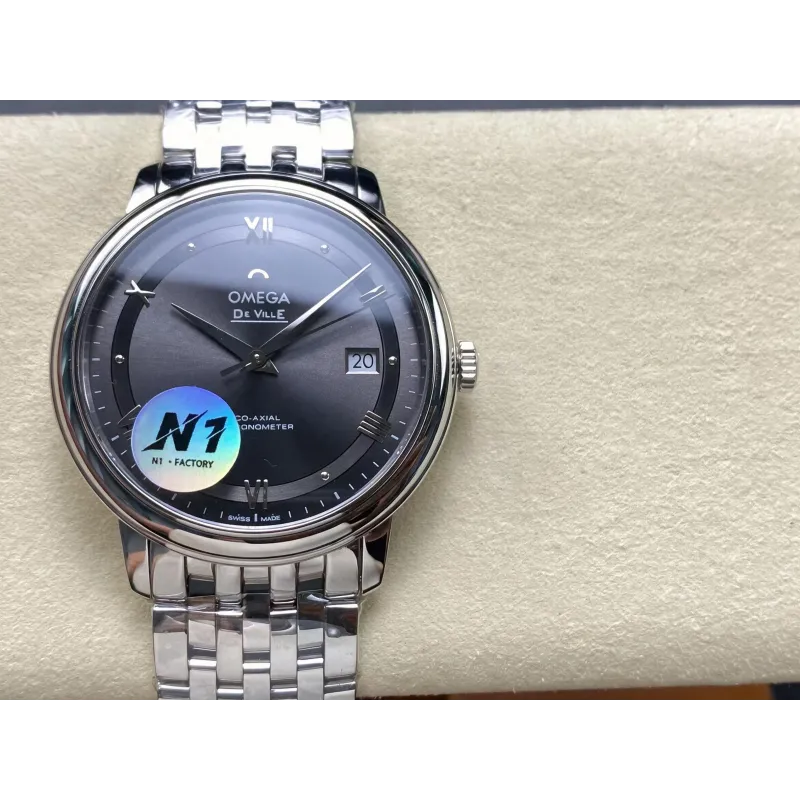 Omega De Ville 424.10.40.20.06.001 Replica - Graues Zifferblatt Edelstahl