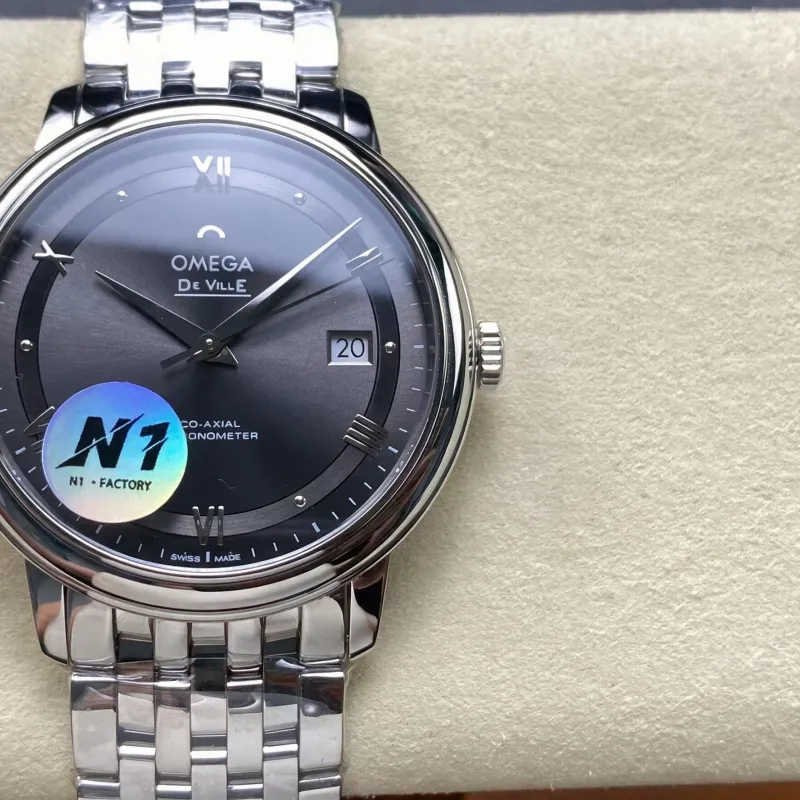Omega De Ville 424.10.40.20.06.001 Replica - Graues Zifferblatt Edelstahl
