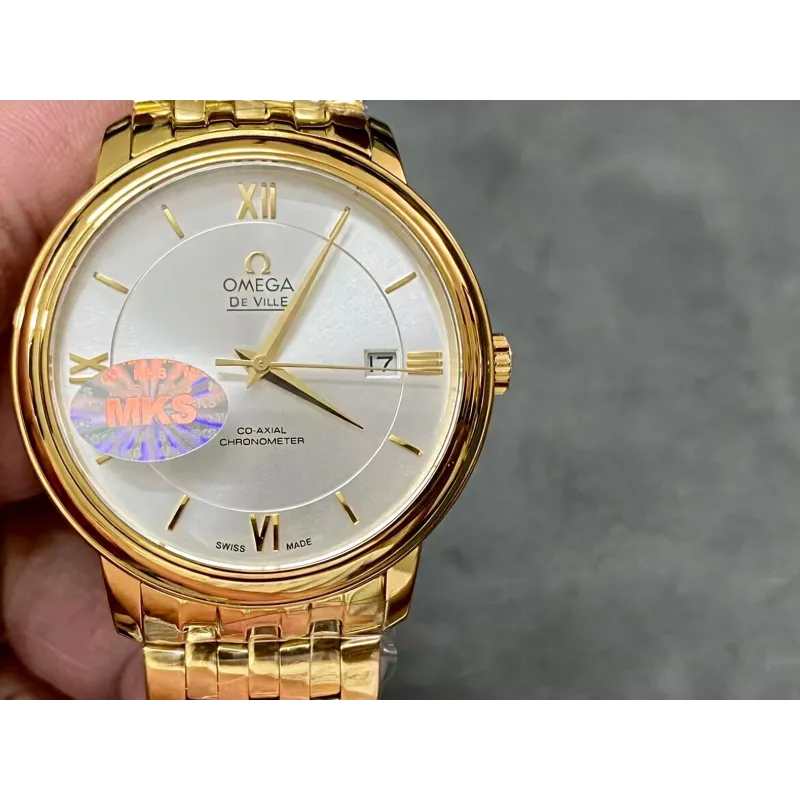 Omega De Ville 424.50.37.20.02.002 Replica - Silbernes Zifferblatt Bicolor